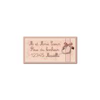 étiquette adresse ruban et coeur