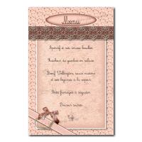 Menu coeur ruban marron clair romantique