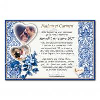 mariage faire part porcelaine avec photo
