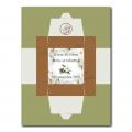 Boite noces de coton vert et marron clair