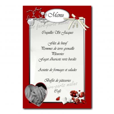 54 mariage menu rubis rouge et blanc