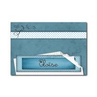 Marque-place papier bleu plié