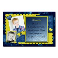faire part jaune et bleu pétant