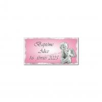 etiquette dragees ange fille rose