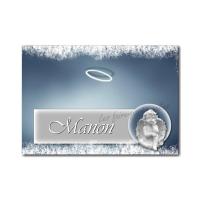 Marque-place ange penseur bleu douceur