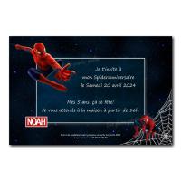 faire part spiderman bleu nuit