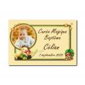 Etiquette bouteille lutin magie beige et vert