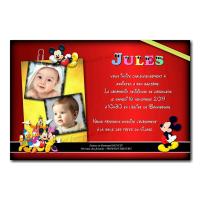 faire part mickey rouge et noir