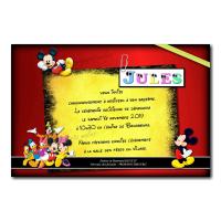 faire part grand texte mickey noir et rouge