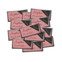 Lot Etiquette dragées rose et gris fermetre eclair
