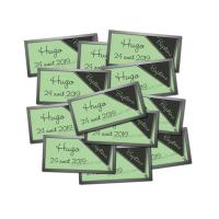 Etiquette dragées autocollante vert et gris