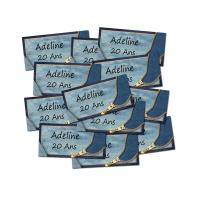 Etiquette dragées autocollante effet jean
