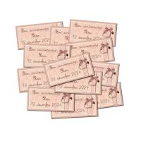 lot Etiquette dragées beige romantique