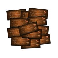 Lot Etiquette dragées coeur en bois