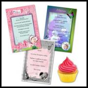 Cartes pour menu de baptême et d'anniversaire fille à moindre coût