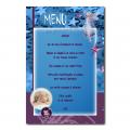 Menu fée bleu et violet magie