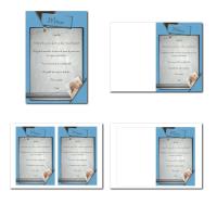 Carte de menu illimité bleu et gris fermeture eclair