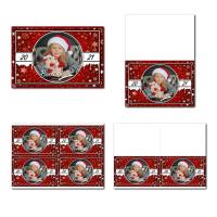 carte de voeux en illimité petit flocon sur fond rouge