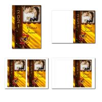 carte de voeux à imprimer avec fond doré et chocolat gourmand