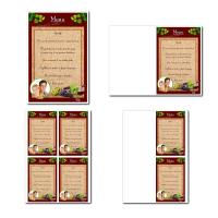 Carte de menu à imprimer avec raisin et verre de vin
