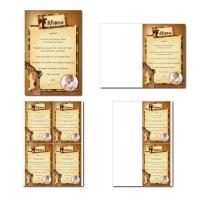 Carte de menu à imprimer avec tendres girafes