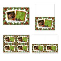 carte de nouvel an avec sapin et boule de noël