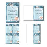 Carte de menu prêt à imprimer bleu avec photo
