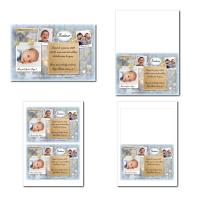 Faire-part en illimité fond étoilé en bleu et gris thème fête