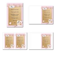 carte de menu illimité rose et marron clair avec coeur