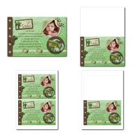 Faire-part illimité vert et marron avec grenouille sur nénuphar