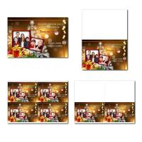 carte de nouvel an à imprimer cadeau de noël dorée et rouge