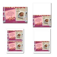 Carte de remerciements à imprimer rose avec fleur beige