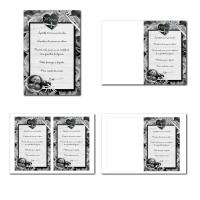 Carte de menu illimité en noir et blanc avec roses