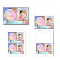 Carte de remerciements à imprimer couleurs pastels avec licorne