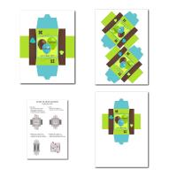 Boite à imprimer avec ballon bleu et vert