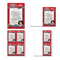 Carte de menu prêt à imprimer rouge et blanc voiture de course cars