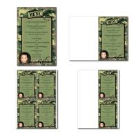 Carte de menu à imprimer fond militaire