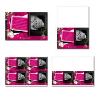 Carte de remerciements à imprimer en fuchsia et noir avec orchidéesiamants
