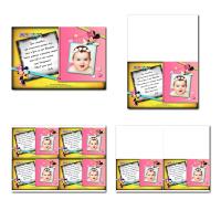 carte de remerciements prêt à imprimer rose et noir Minnie
