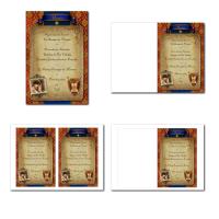Carte de menu illimité avec armure médiévale