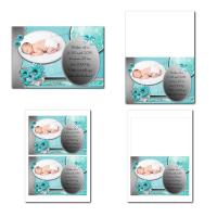 faire-part illimité bleu et gris clair bouquet de fleurs bleues