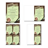 Carte de menu à imprimer en vert et marron tout doux