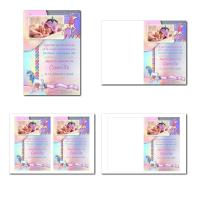 faire-part illimité  licorne fond multicolore