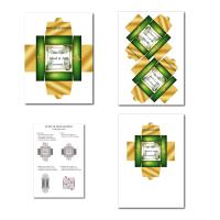 Boite à imprimer décor tropical avec feuilles dorées