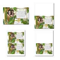 faire part illimité thème tropical avec feuilles de palmier dorée