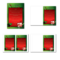 carte de menu illimité en rouge et vert avec petite coccinelle