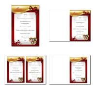 Carte de menu illimité avec rubis rouge et bord doré