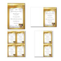 Carte de menu à imprimer fond doré et blanc