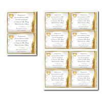 Coupon réponse à imprimer en or et blanc