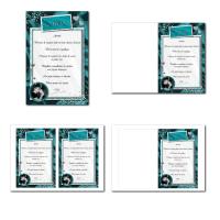 Carte de menu illimité avec diamants sur fond bleu